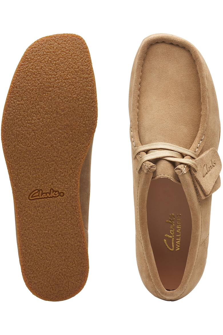 Clarks Велурени мокасини Wallabee - Светлокафяв - Pepit.bg