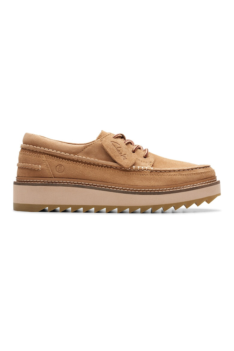 Clarks Велурени обувки с връзки - Pepit.bg