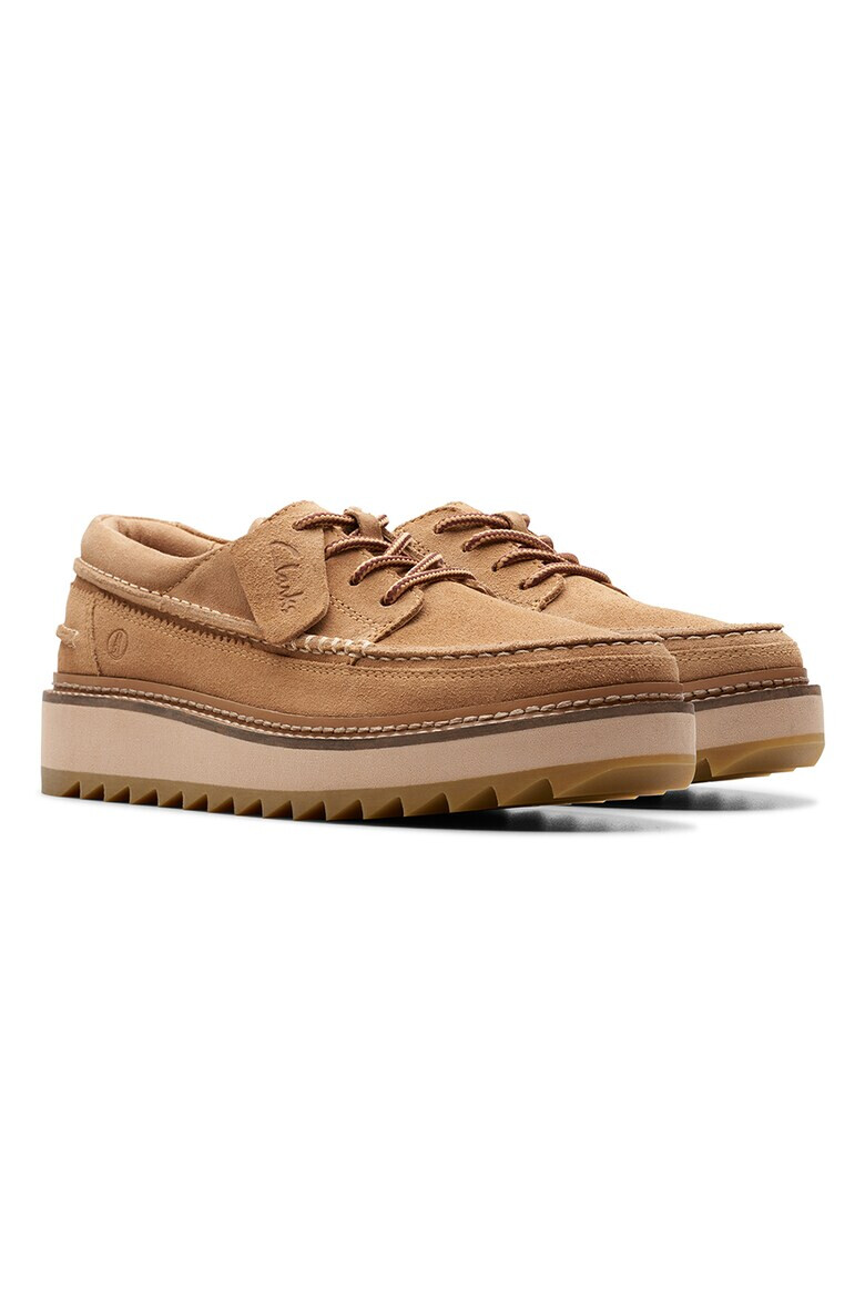 Clarks Велурени обувки с връзки - Pepit.bg
