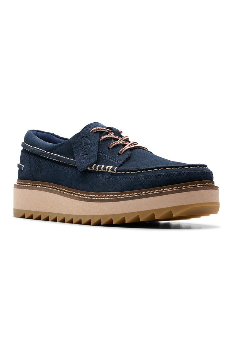 Clarks Велурени обувки с връзки - Pepit.bg