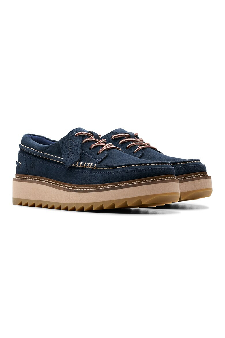 Clarks Велурени обувки с връзки - Pepit.bg