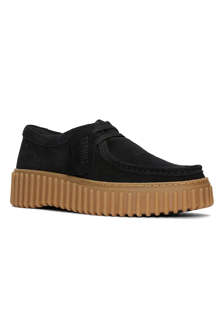 Clarks Велурени мокасини Torhill - Черен - Pepit.bg