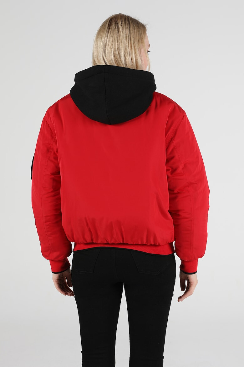 COLINS Яке Тип бомбър - Regular Fit - С качулка - Червено - Pepit.bg