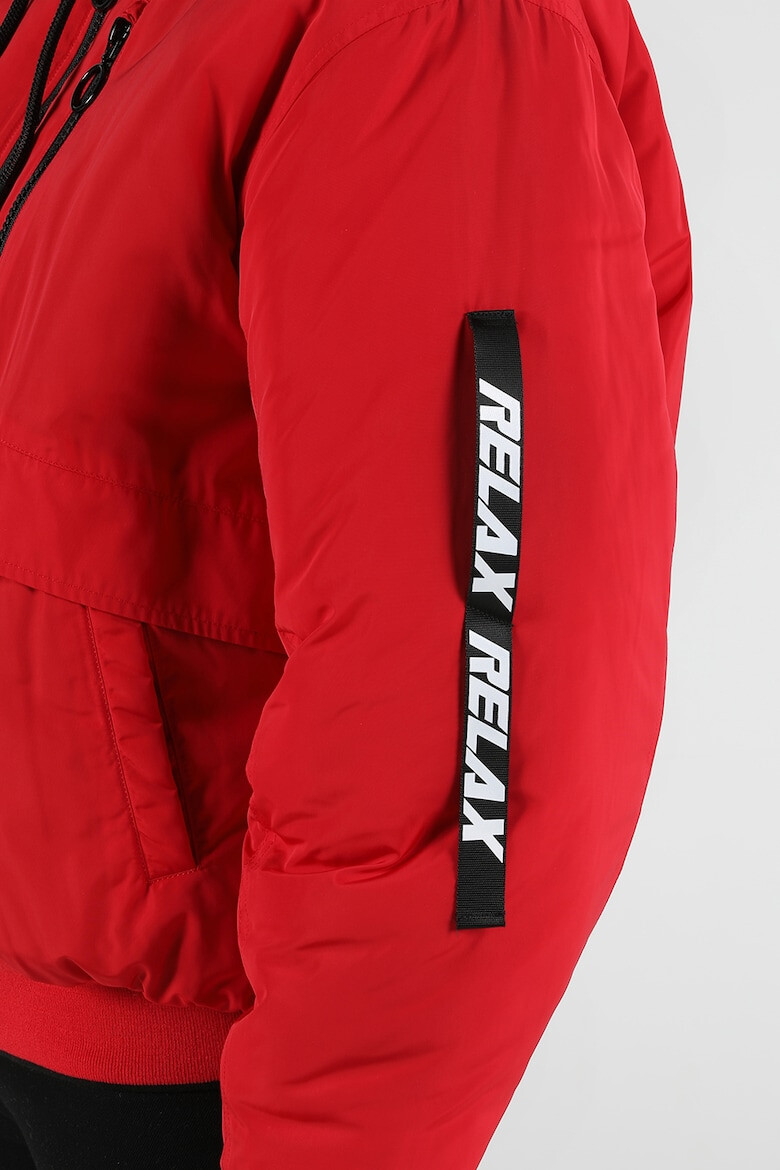 COLINS Яке Тип бомбър - Regular Fit - С качулка - Червено - Pepit.bg