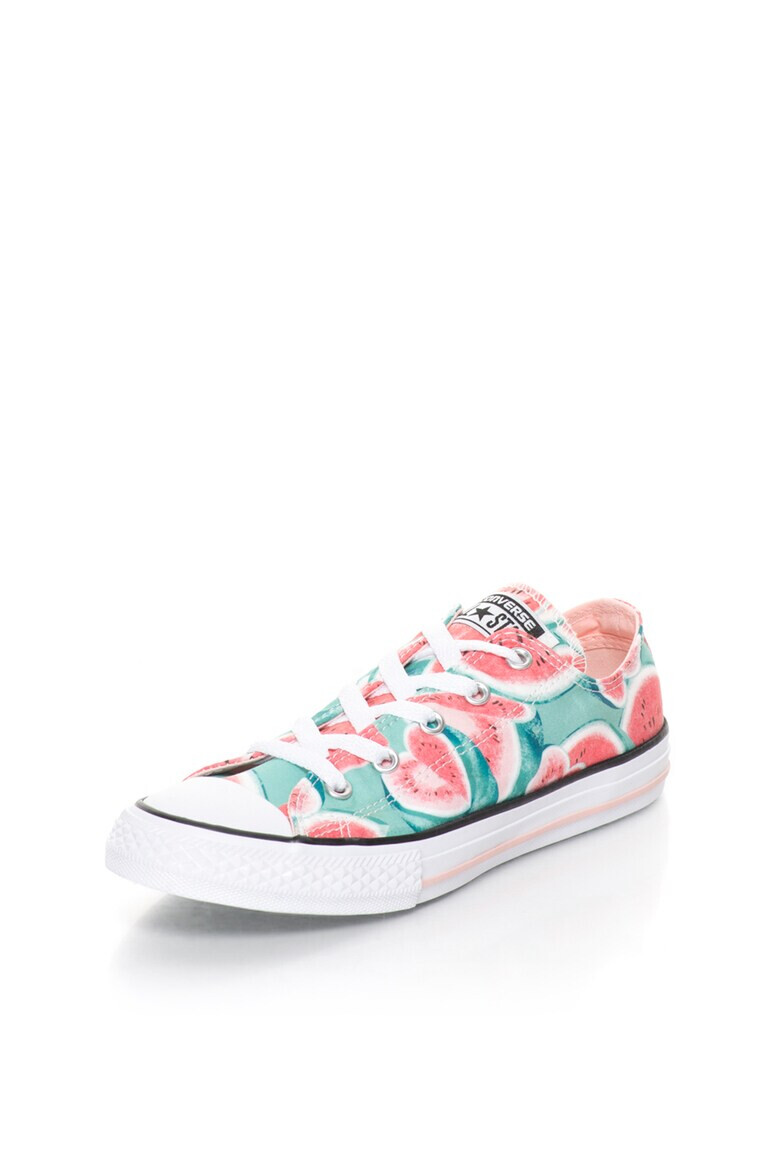 Converse Детски кецове в мента и червено с шарка - Pepit.bg