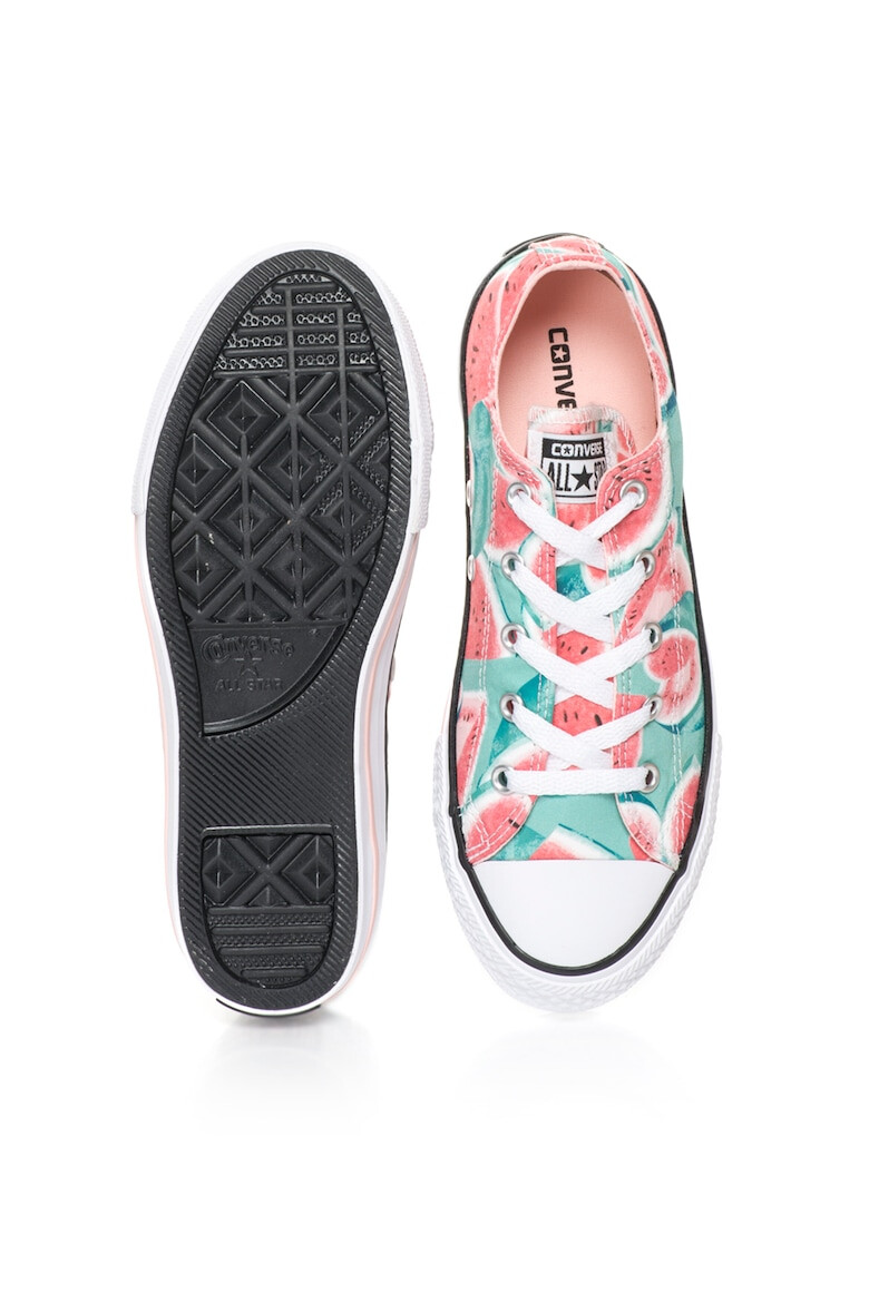 Converse Детски кецове в мента и червено с шарка - Pepit.bg