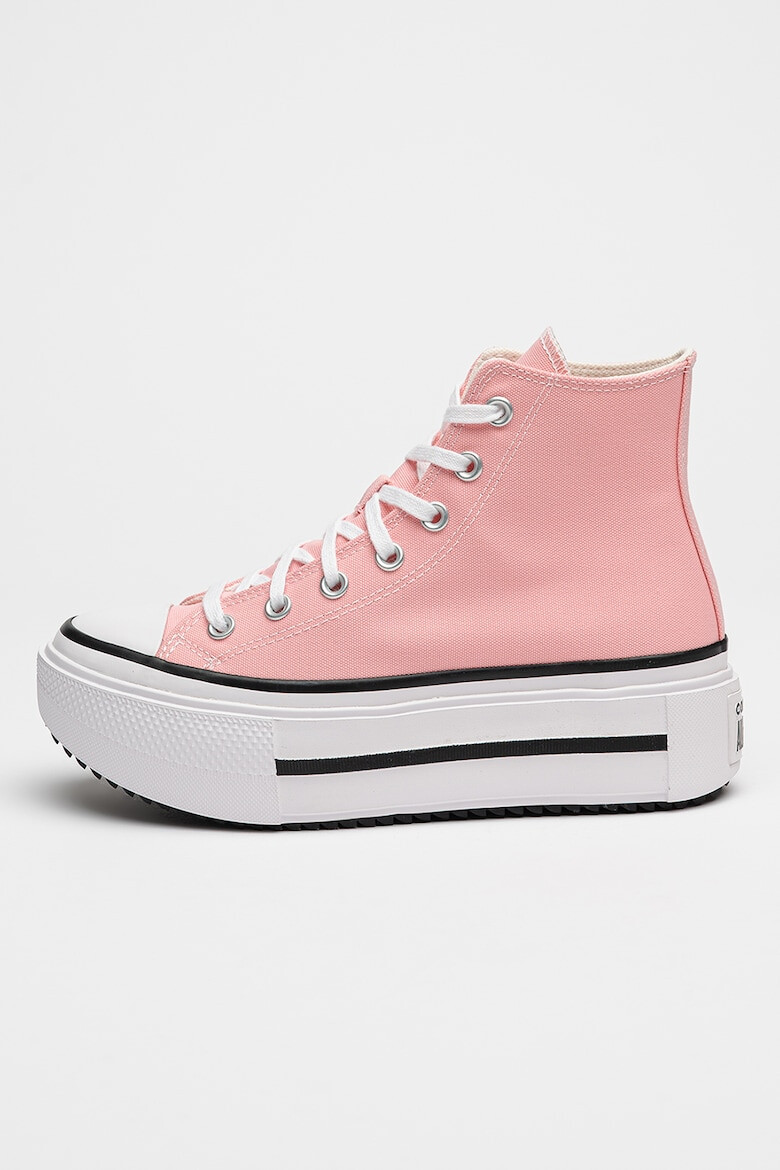 Converse Кецове Lift Double Stack с равна платформа - Бял/Розово - Pepit.bg