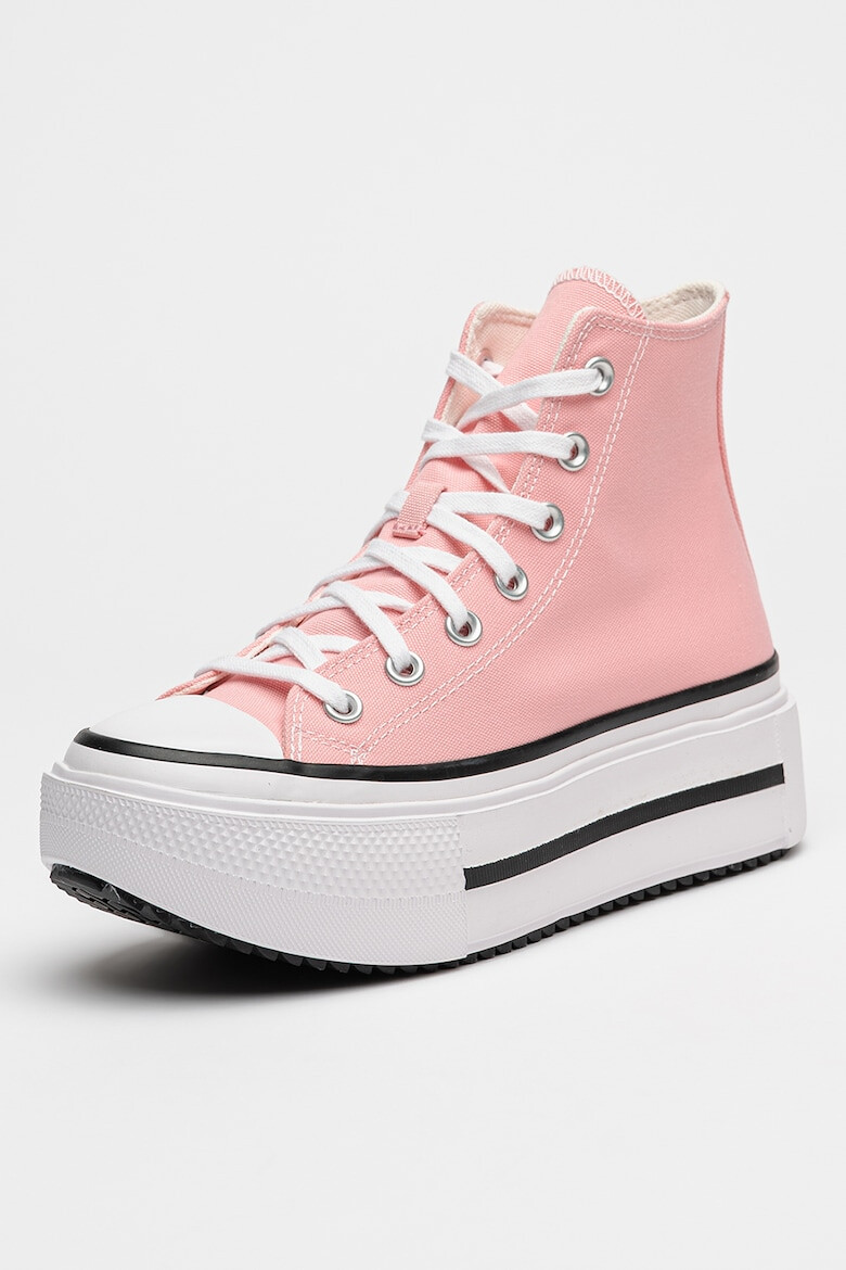 Converse Кецове Lift Double Stack с равна платформа - Бял/Розово - Pepit.bg