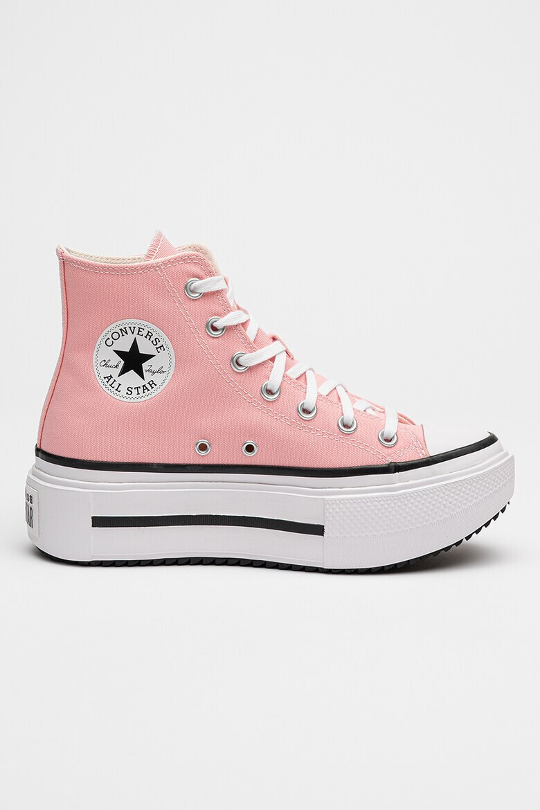 Converse Кецове Lift Double Stack с равна платформа - Бял/Розово - Pepit.bg