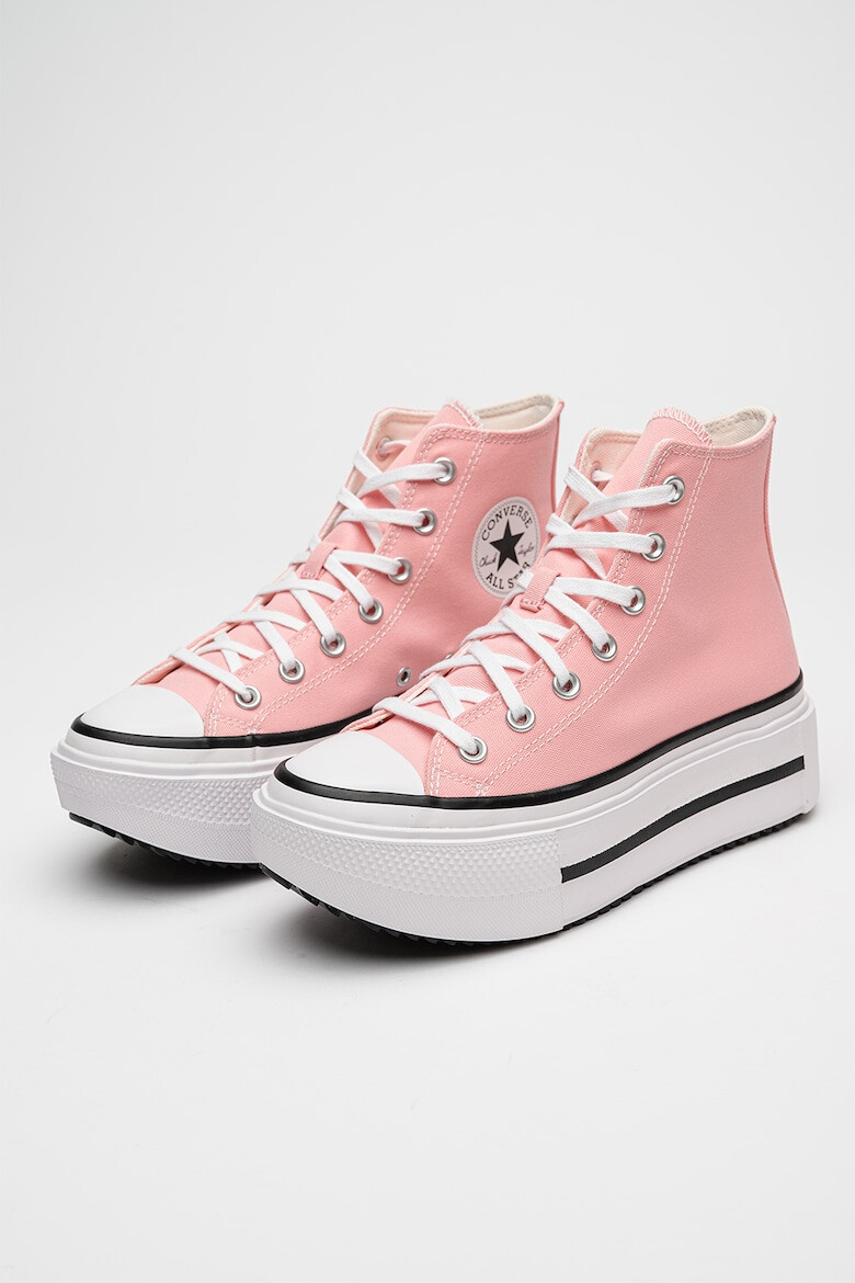 Converse Кецове Lift Double Stack с равна платформа - Бял/Розово - Pepit.bg