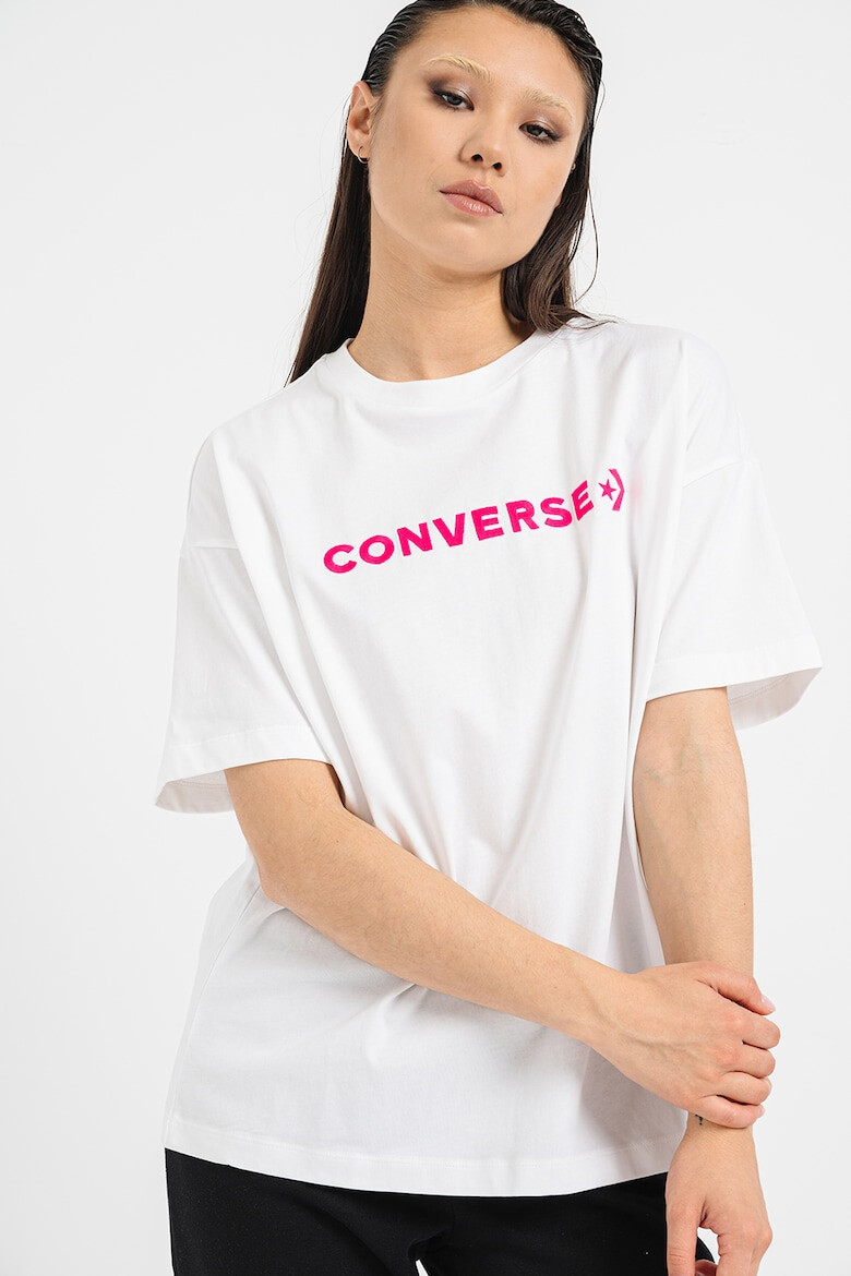 Converse Памучна тениска с уголемено лого - Pepit.bg
