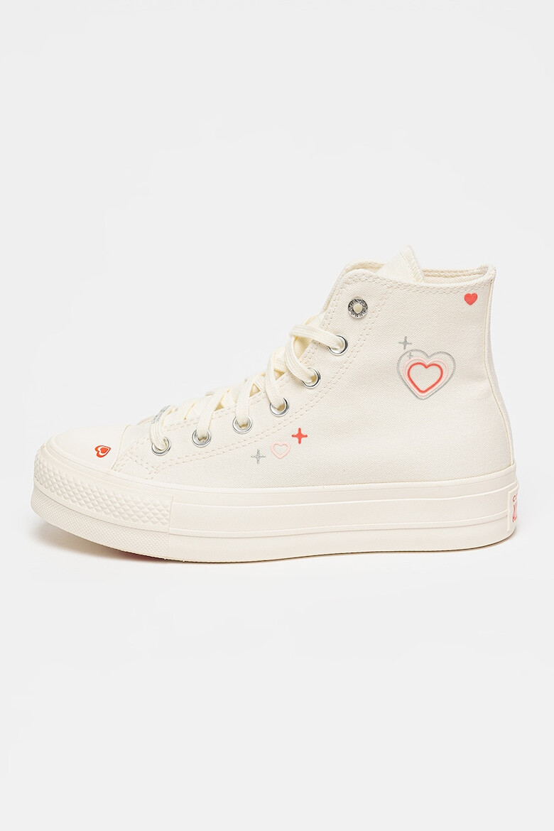 Converse Текстилни кецове с равна платформа и принт - Pepit.bg