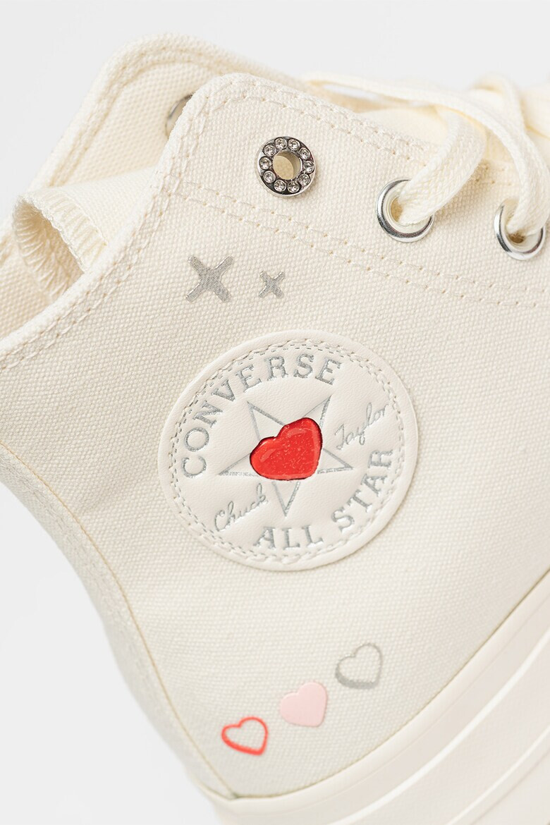 Converse Текстилни кецове с равна платформа и принт - Pepit.bg