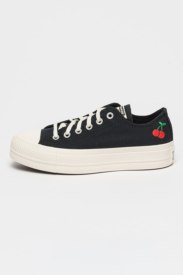 Converse Текстилни обувки с бродерии - Черен/Мръснобял - Pepit.bg