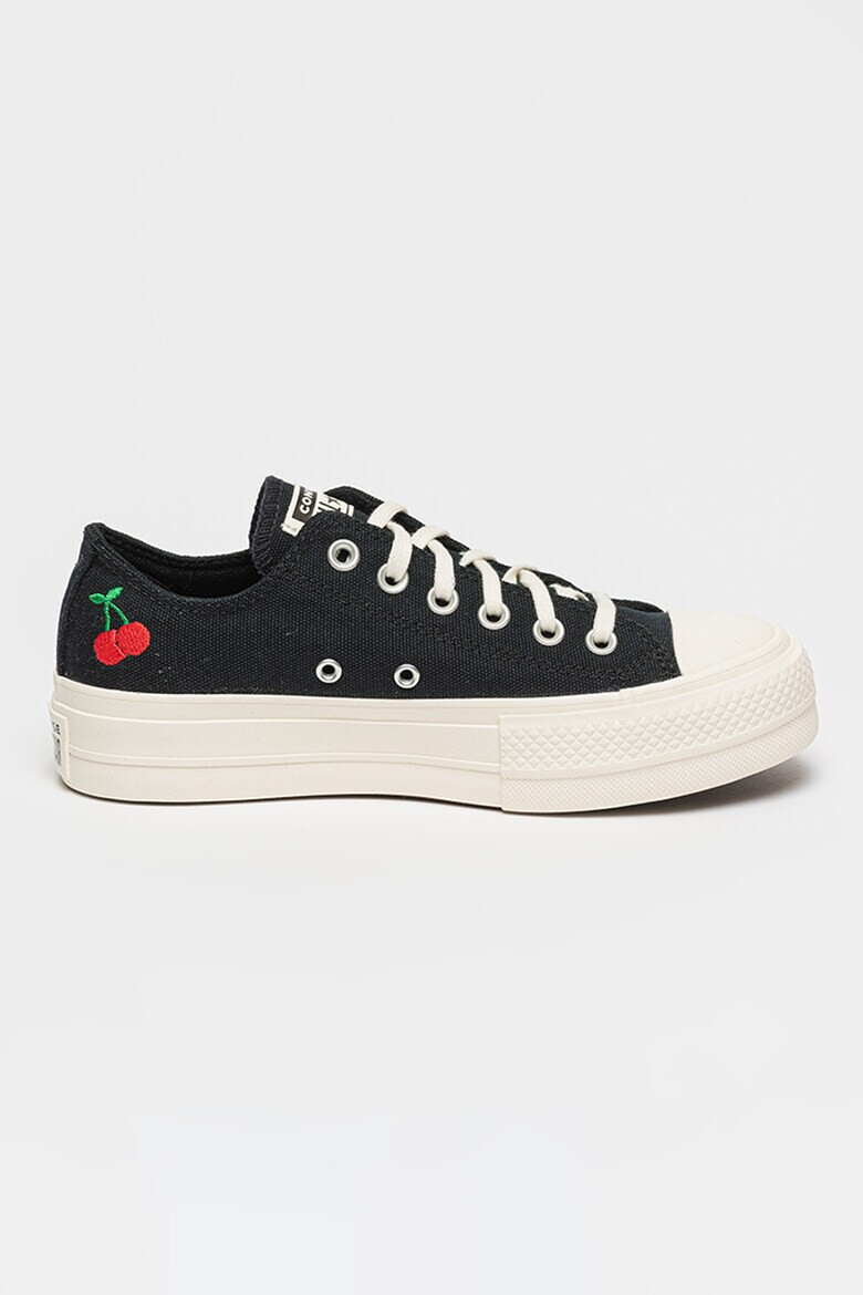 Converse Текстилни обувки с бродерии - Черен/Мръснобял - Pepit.bg