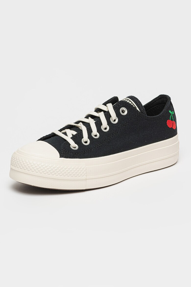 Converse Текстилни обувки с бродерии - Черен/Мръснобял - Pepit.bg