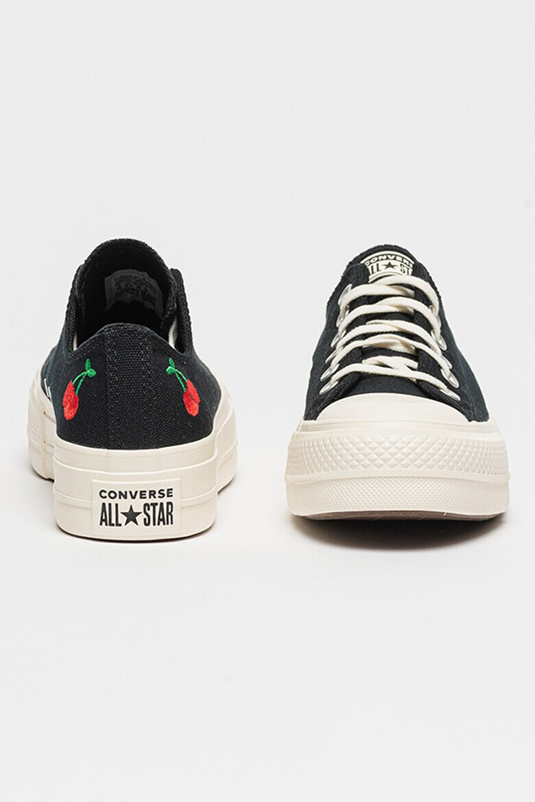 Converse Текстилни обувки с бродерии - Черен/Мръснобял - Pepit.bg
