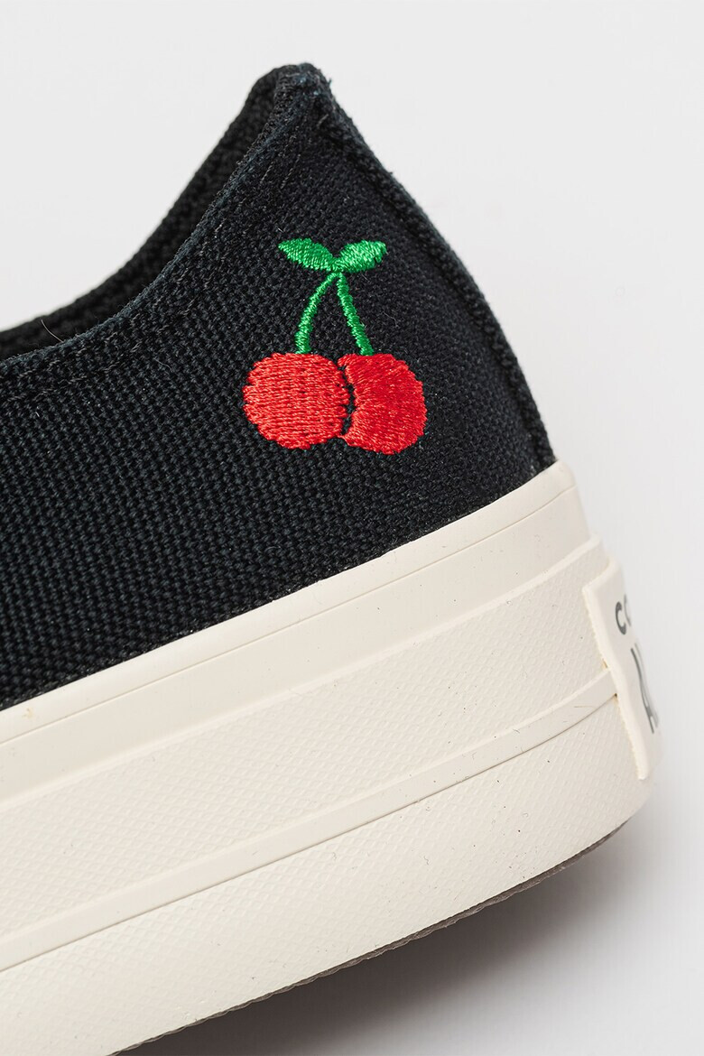 Converse Текстилни обувки с бродерии - Черен/Мръснобял - Pepit.bg