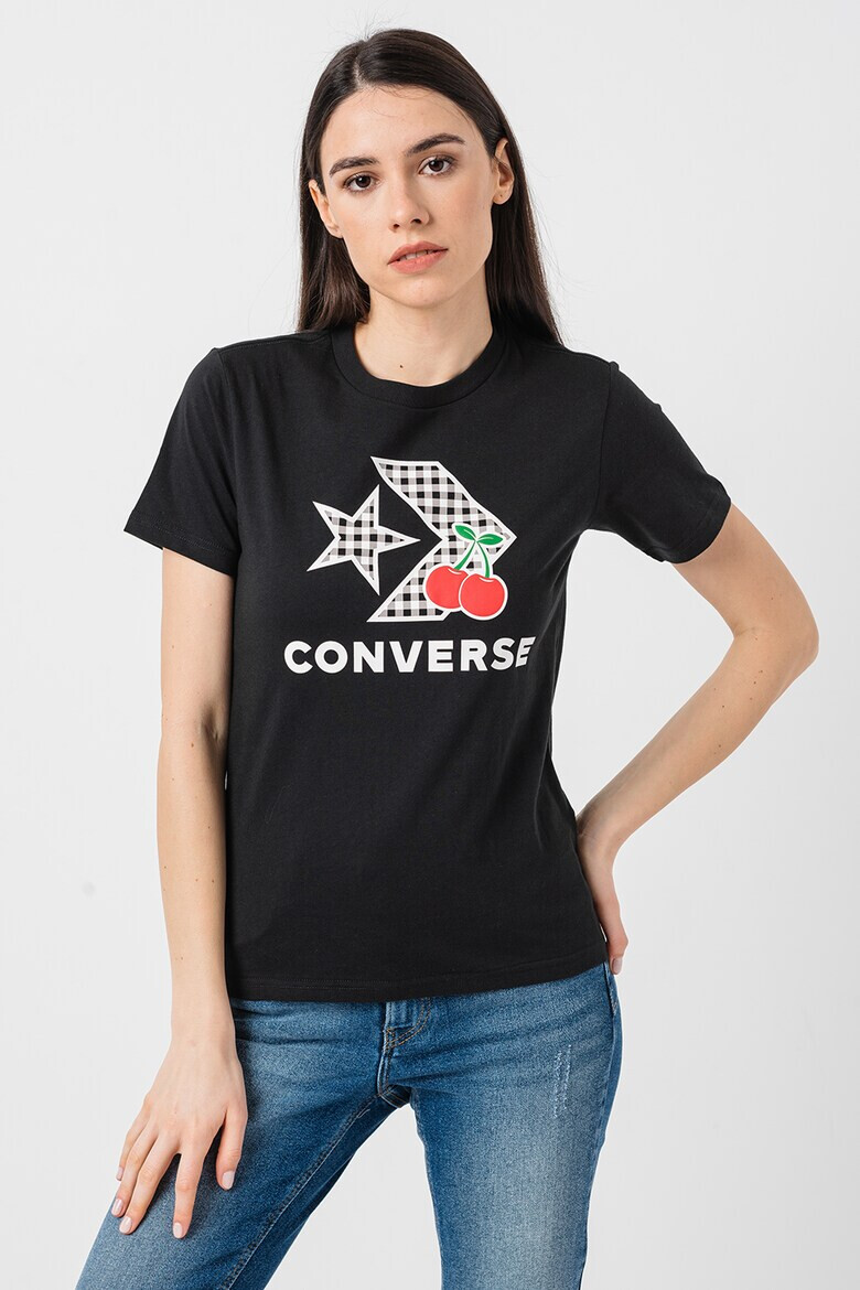 Converse Тениска Cherry Star с шеврон и лого - Pepit.bg