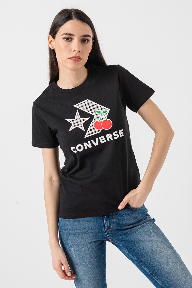 Converse Тениска Cherry Star с шеврон и лого - Pepit.bg