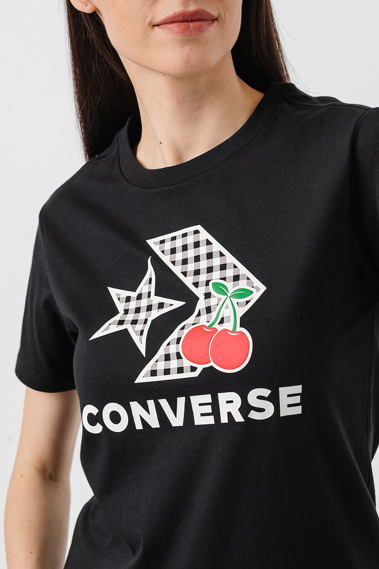 Converse Тениска Cherry Star с шеврон и лого - Pepit.bg