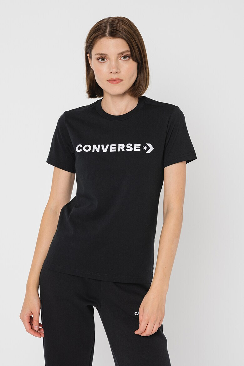 Converse Тениска Glossy Wordmark с бродирано лого - Pepit.bg