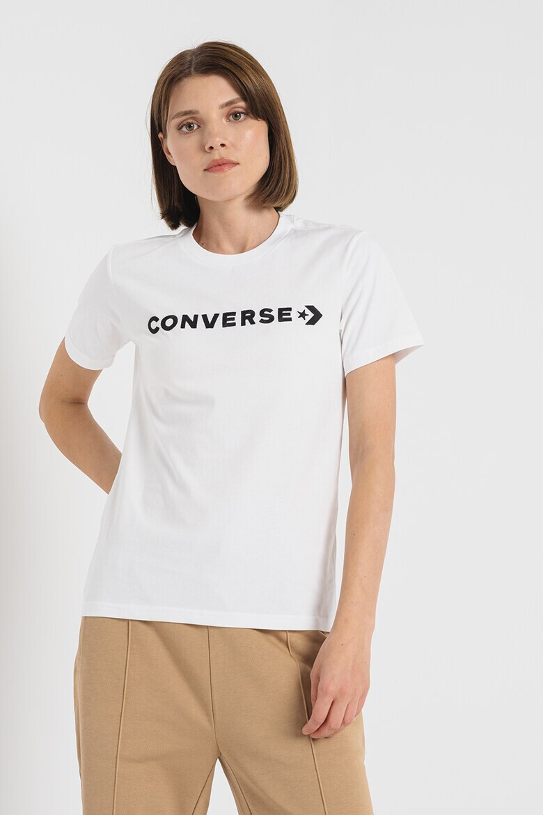 Converse Тениска Glossy Wordmark с бродирано лого - Pepit.bg