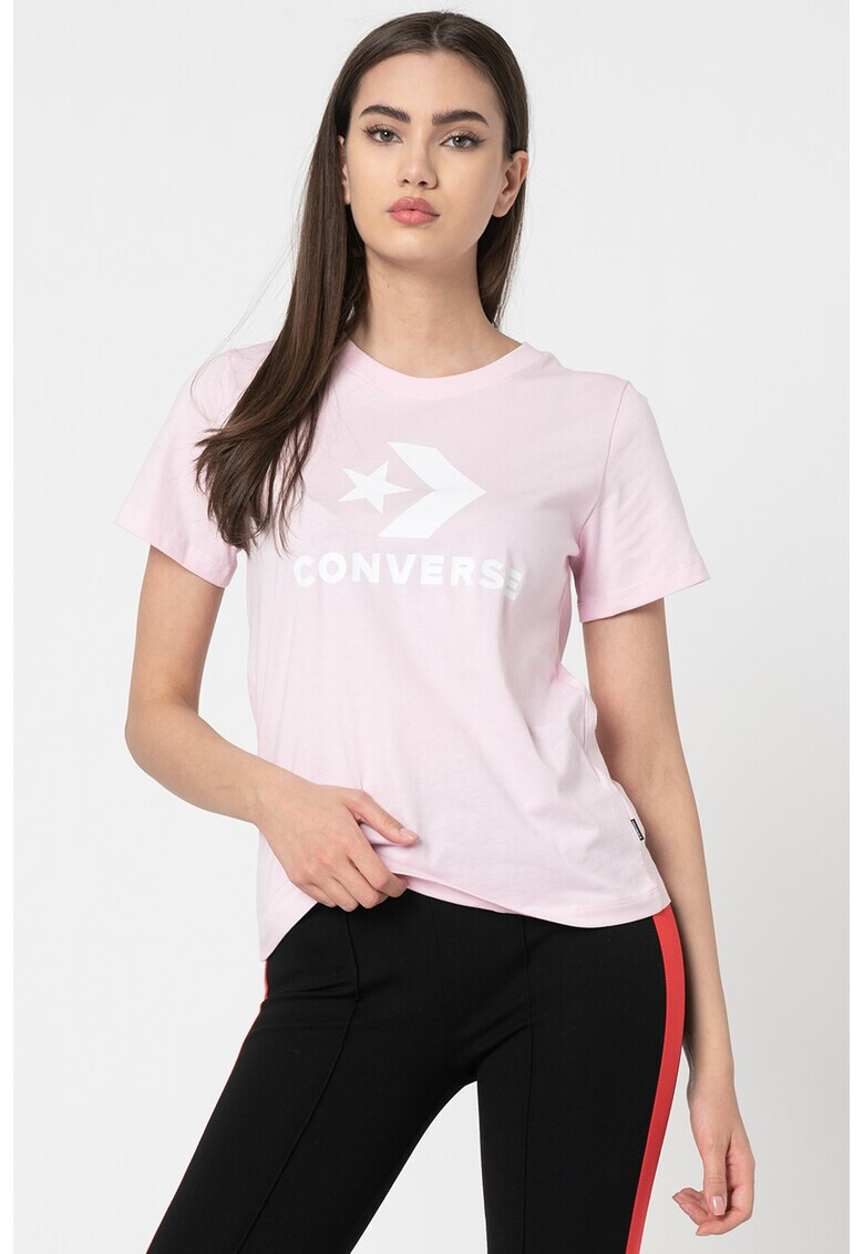 Converse Тениска с овално деколте и лого - Pepit.bg