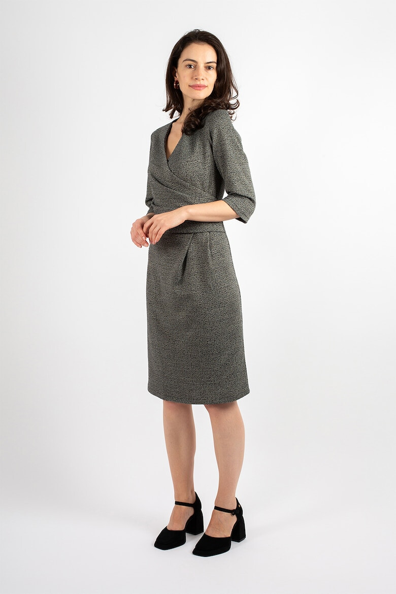 Couture de Marie Драпирана рокля Alix - Сив меланж - Pepit.bg