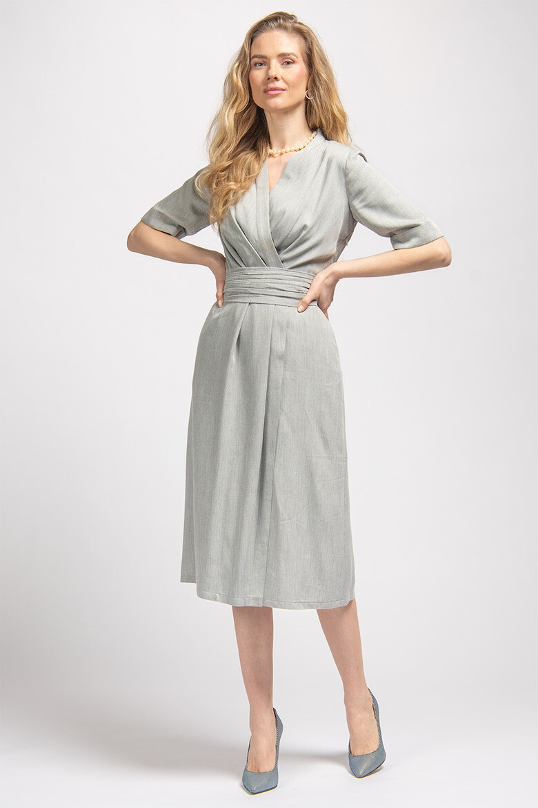 Couture de Marie Миди рокля Isabella - Светло сив - Pepit.bg