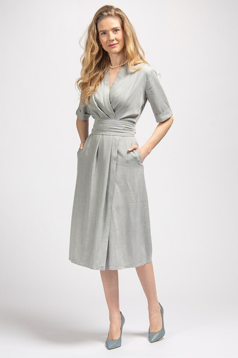 Couture de Marie Миди рокля Isabella - Светло сив - Pepit.bg