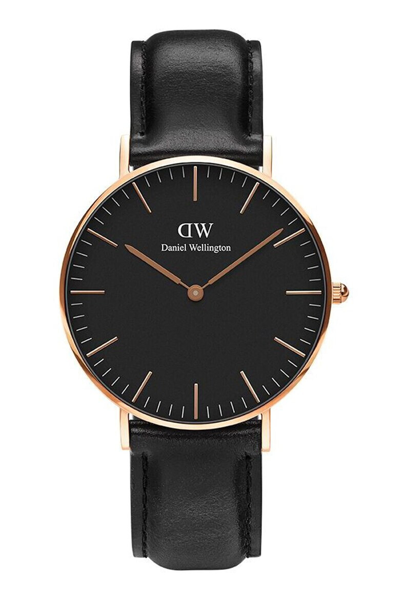 Daniel Wellington Кварцов часовник с кожена каишка - Pepit.bg