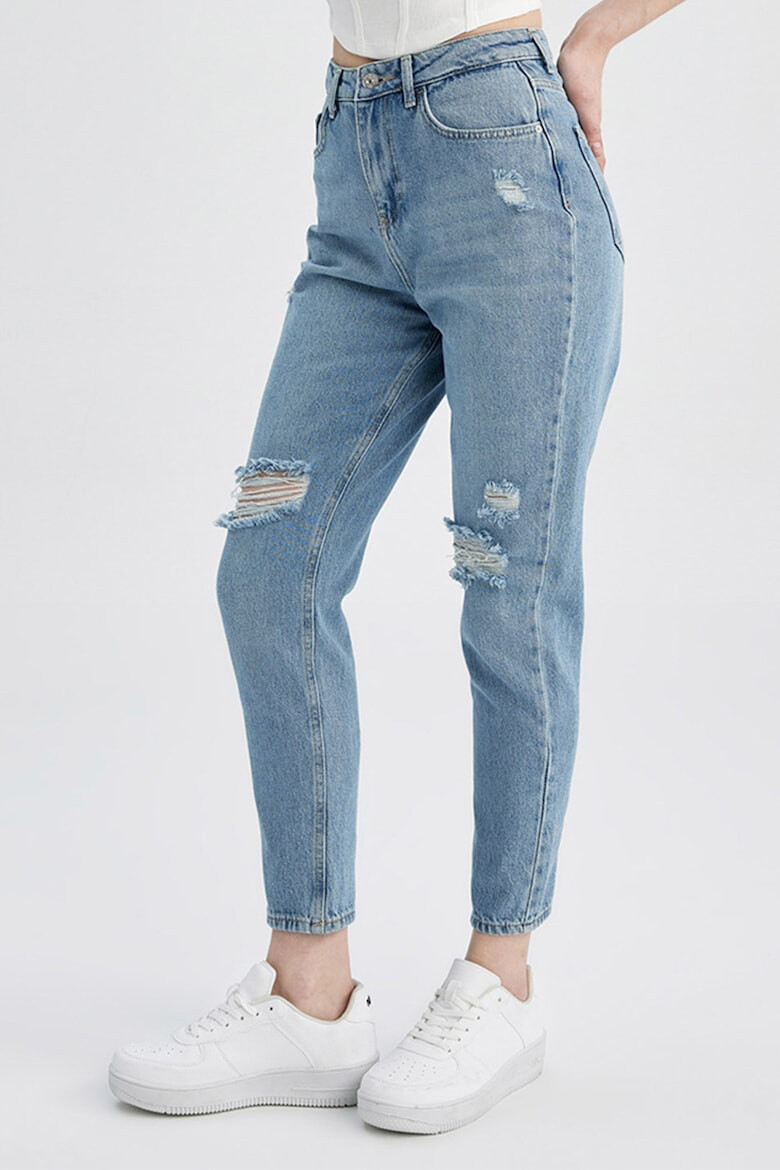 DeFacto Дънки стил Mom Fit с протрити зони - Pepit.bg