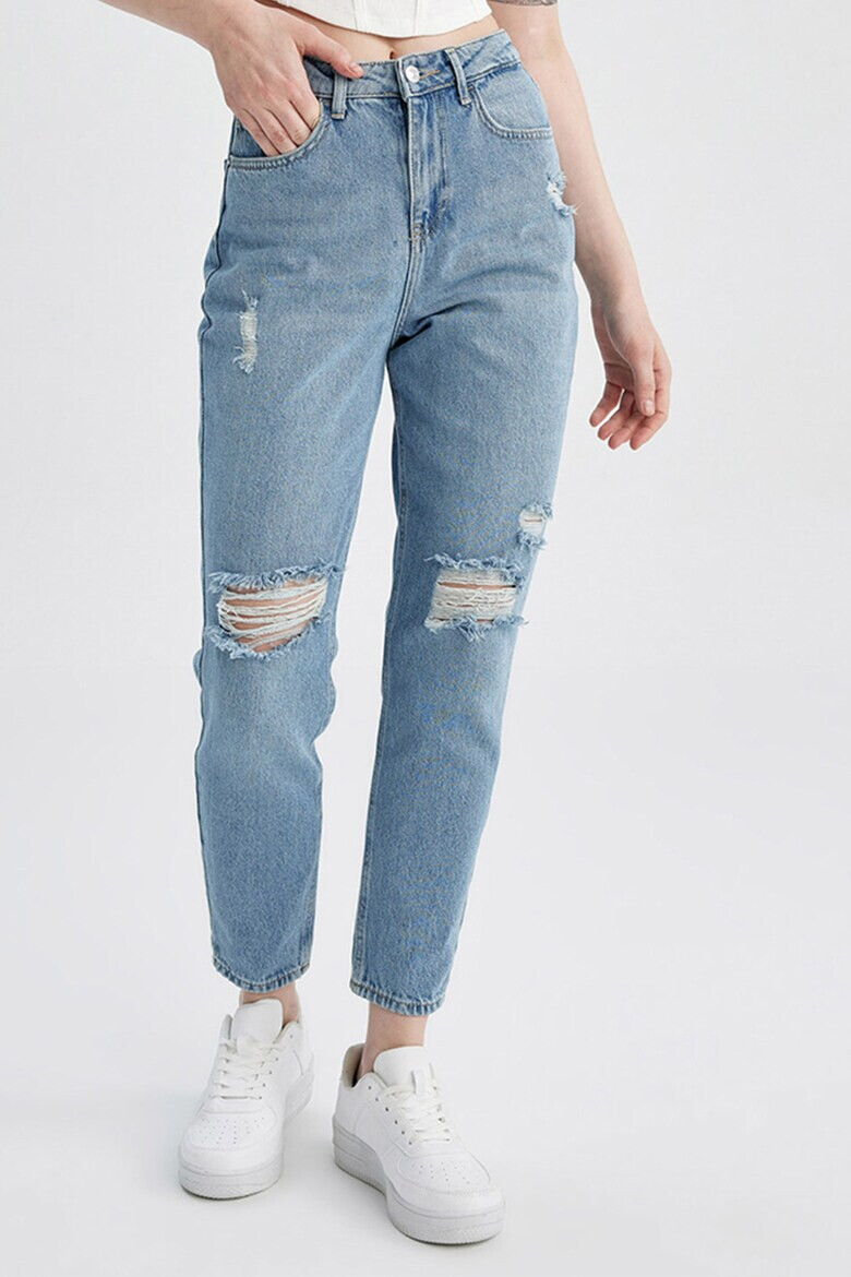 DeFacto Дънки стил Mom Fit с протрити зони - Pepit.bg