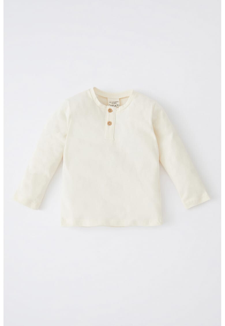 DeFacto Памучна блуза с деколте Henley - Pepit.bg