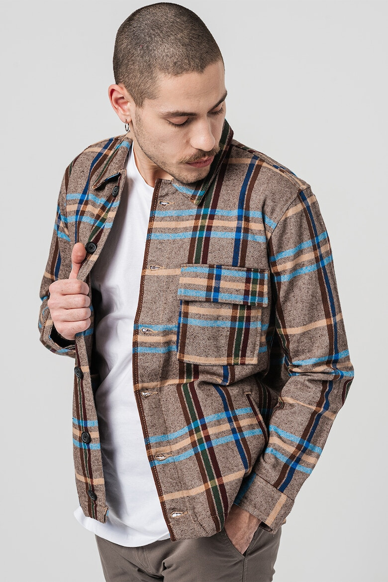 Denim Project Карирано яке с джобове на гърдите - Pepit.bg