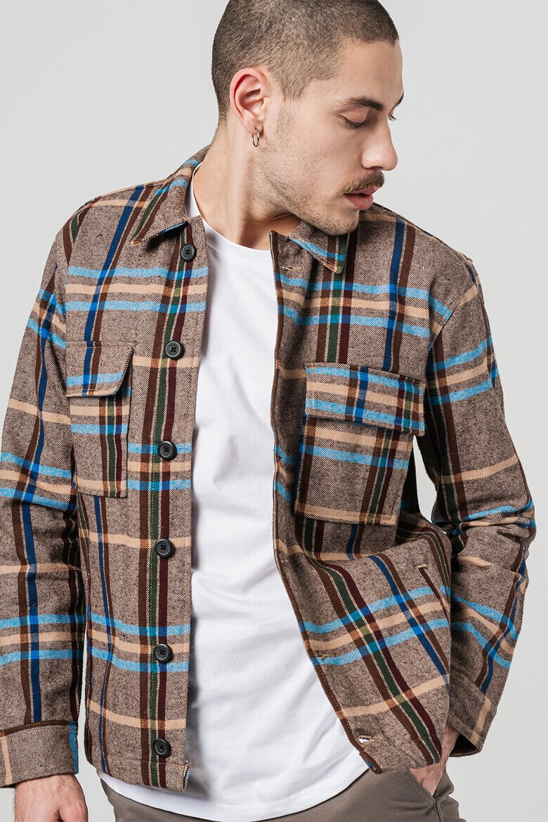 Denim Project Карирано яке с джобове на гърдите - Pepit.bg
