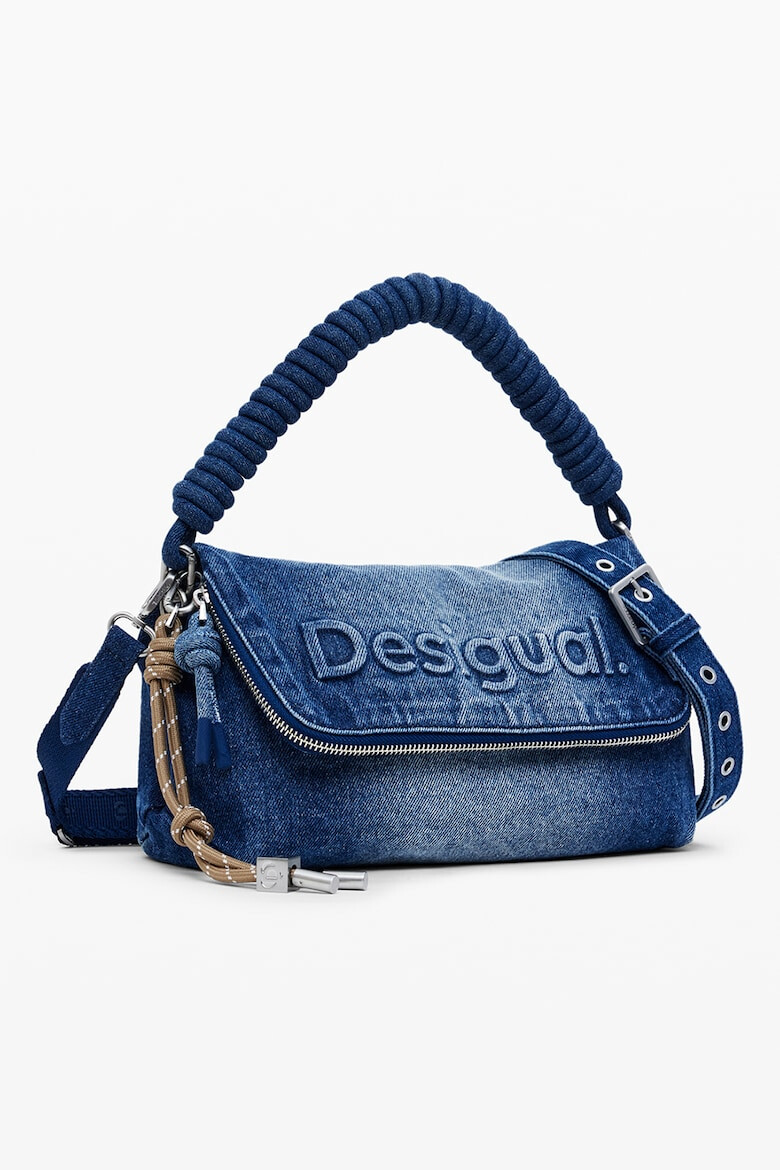 DESIGUAL Дънкова чанта през рамо с лого - Pepit.bg
