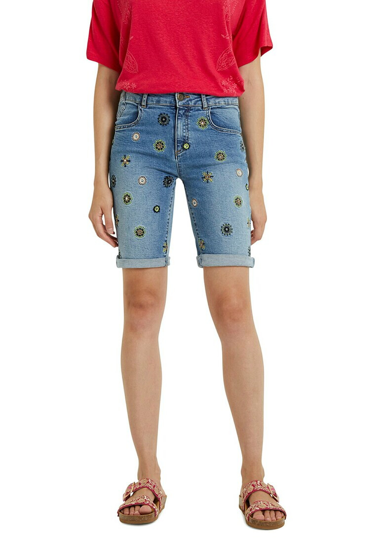 DESIGUAL Дънкови бермуди с бродерии - Pepit.bg
