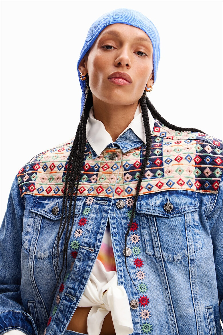 DESIGUAL Дънково яке Donis с бродерии - Pepit.bg
