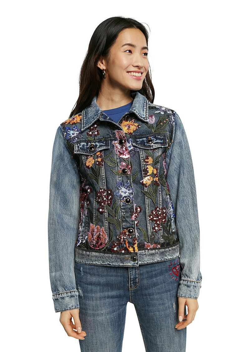 DESIGUAL Дънково яке с бродерии - Pepit.bg