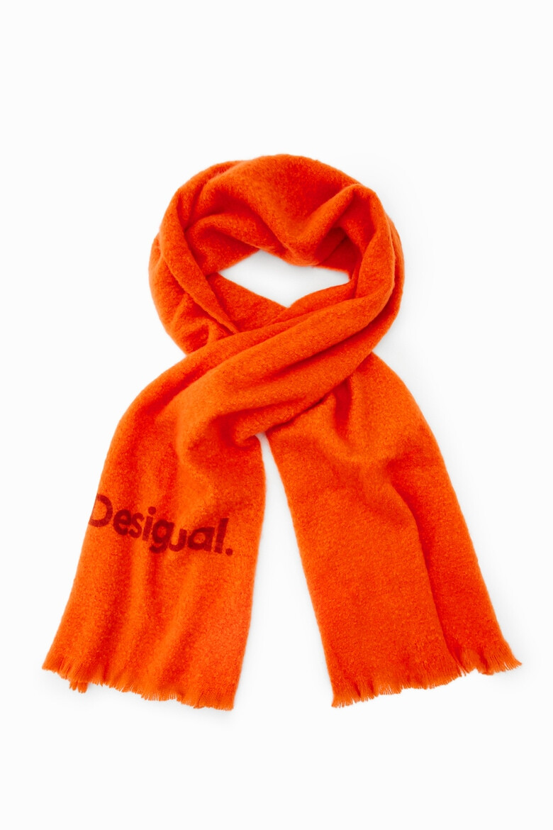 DESIGUAL Едноцветен шал с лого - Pepit.bg