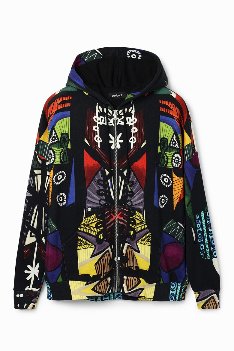 DESIGUAL Худи с цип и десен - Pepit.bg