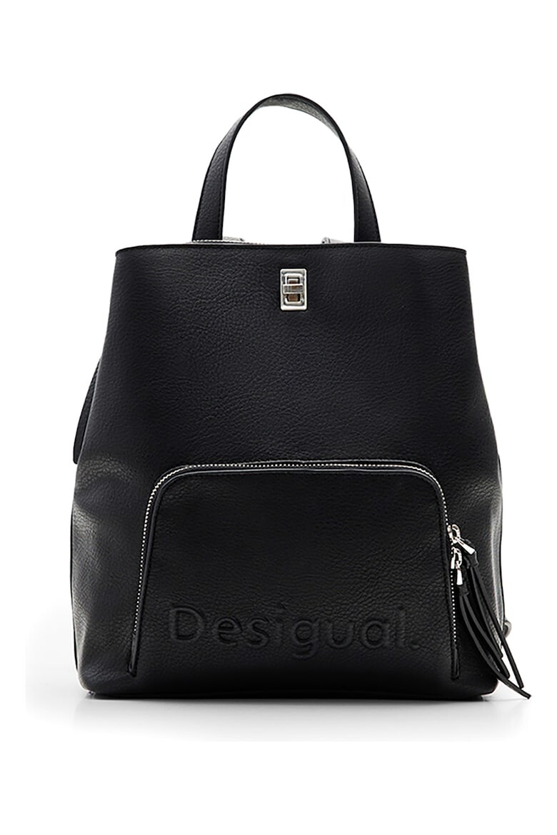 DESIGUAL Кожена раница с релефно лого - Pepit.bg