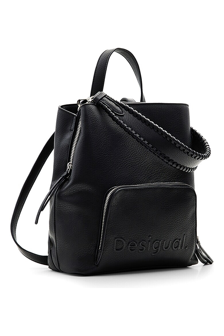 DESIGUAL Кожена раница с релефно лого - Pepit.bg