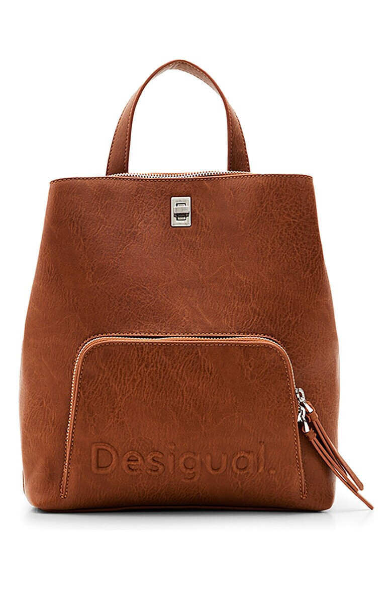 DESIGUAL Кожена раница с релефно лого - Pepit.bg