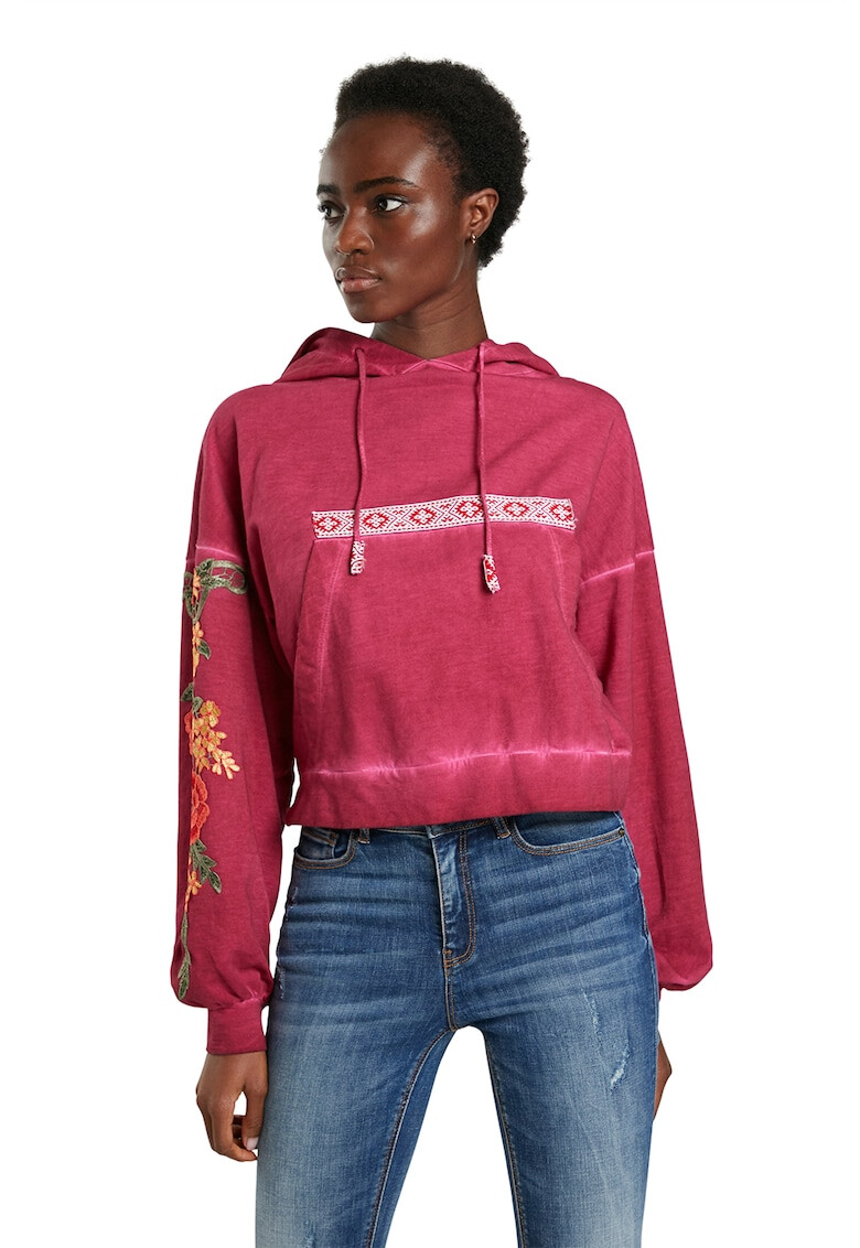 DESIGUAL Къс суитшърт с бродерии - Pepit.bg