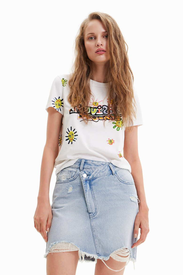 DESIGUAL Памучна тениска с лого - Pepit.bg