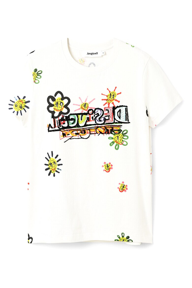 DESIGUAL Памучна тениска с лого - Pepit.bg