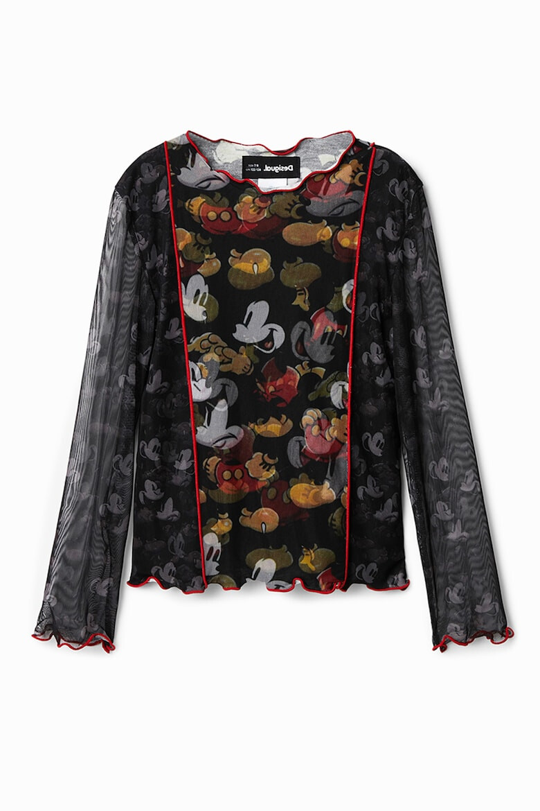 DESIGUAL Полупрозрачна блуза с щампа Mickey Mouse - Pepit.bg